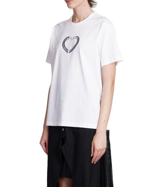 Junya Watanabe White Patterned Short-sleeved T-shirt