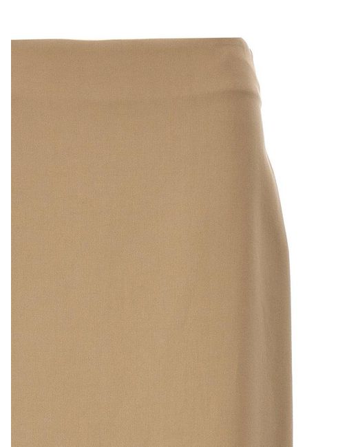 Brunello Cucinelli Natural Slit Cotton Skirt