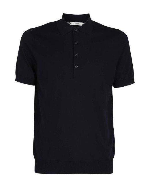 Paolo Pecora Black Short Sleeved Polo Shirt for men