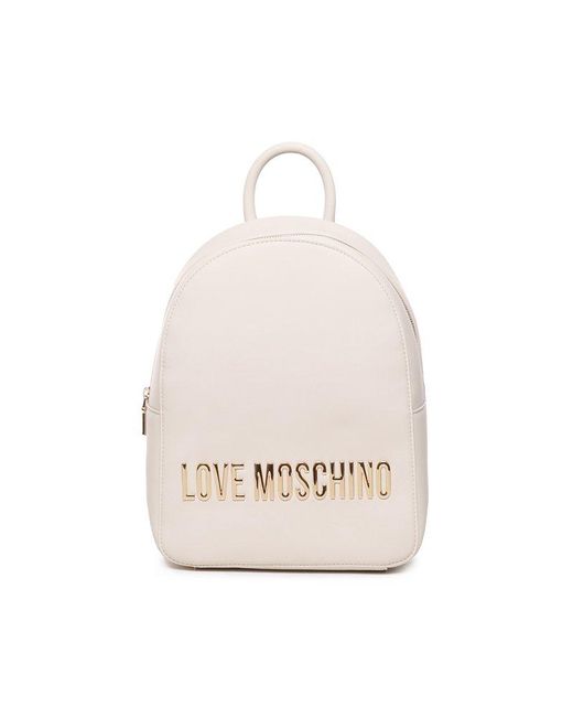 Love Moschino White Backpack With Logo