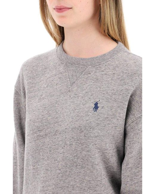 Polo Ralph Lauren Gray Embroidered Logo Sweatshirt
