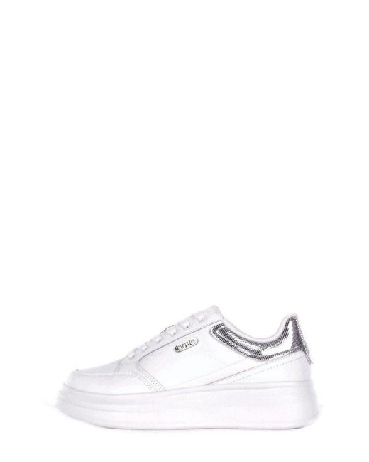 Liu Jo White Logo-Plaque Lace-Up Sneakers