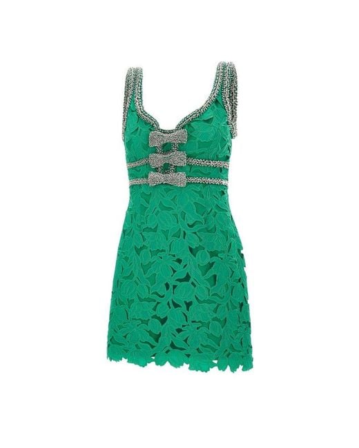 Rebecca Vallance Green Embellished Mini Dress
