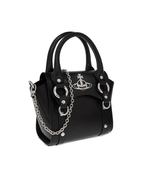 Vivienne Westwood Black Betty Orb Plaque Mini Chain Tote Bag