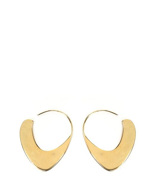 Celine Wide Hoop Earrings in Metallic | Lyst
