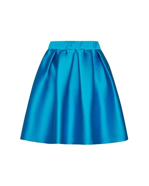 P.A.R.O.S.H. Blue Elastic Waist Flared Mini Skirt