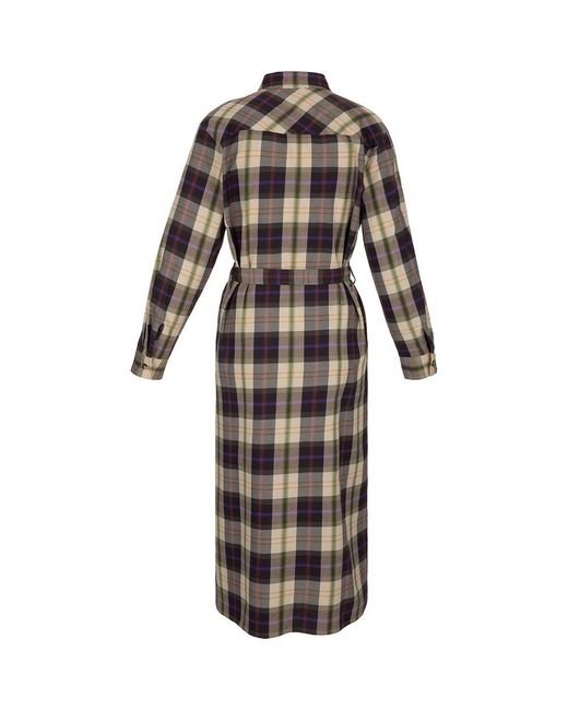 A.P.C. Black Checked Belted Midi Dress