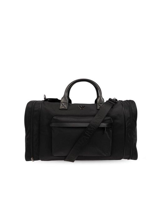 Emporio Armani Black Sustainability Collection Travel Bag for men