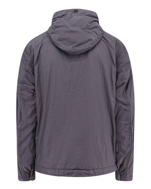 Stone Island Purple Compass Patch Hooded Jacket for men