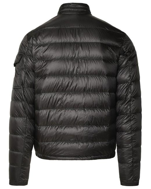 Moncler Logo Patch Zip up Jacket in Black for Men Lyst