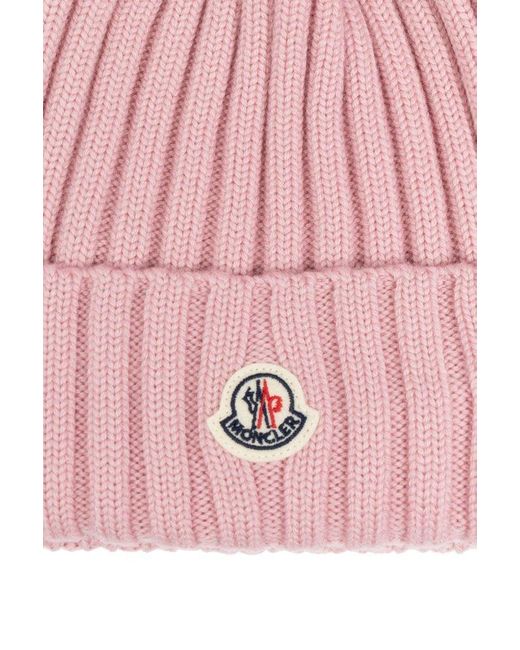 Moncler Pink Pom Pom Beanie