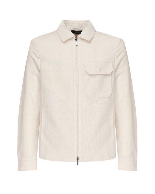 Zanone Natural Zip-Up Jacket for men