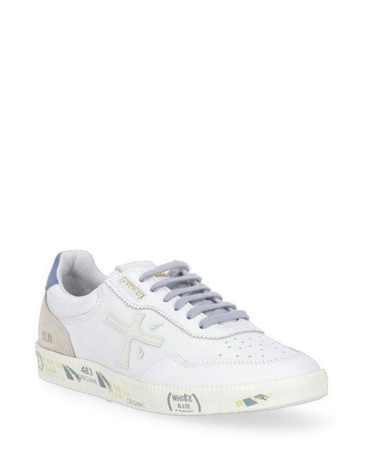 Premiata White Clayd Lace-up Sneakers