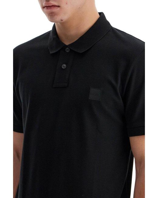 Boss Black Logo Patch Short Sleeved Polo Shirt for men