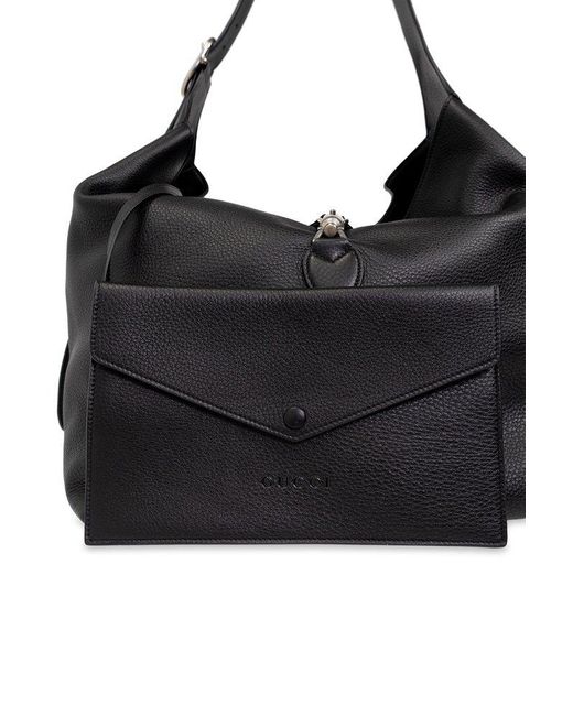 Gucci Black Small Leather Jackie 1961 Shoulder Bag for men