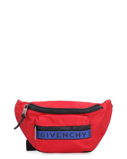 waist bags and bumbags Givenchy Logo Belt Bag in Red for Men Mens Bags Belt Bags 