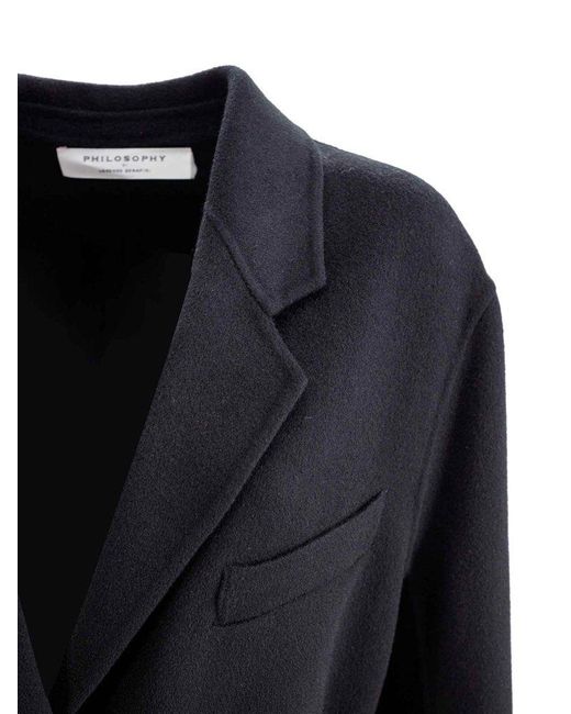 Philosophy Di Lorenzo Serafini Black Belted Single-Breasted Wool Coat