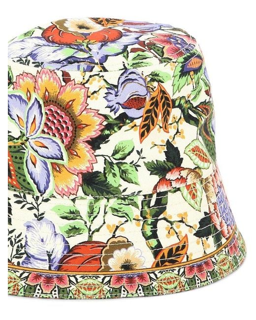 Etro White Bouquet-Print Bucket Hat