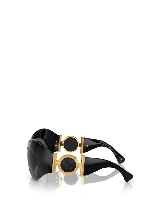 Versace Black Irregular Frame Sunglasses