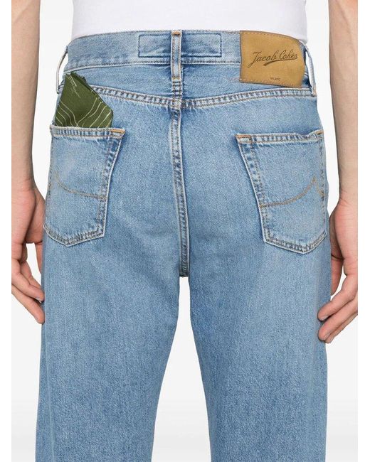 Jacob Cohen Blue 5-Pocket Straight Fit 'Sean' Jeans for men