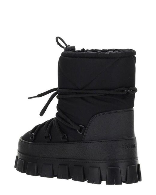 Prada Black Winter Nylon Platform Boots