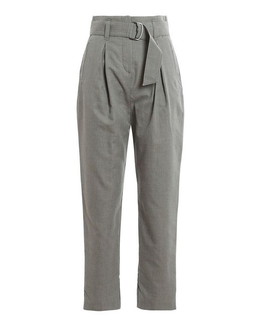 Pinko Gray High-waist Tailored Trousers