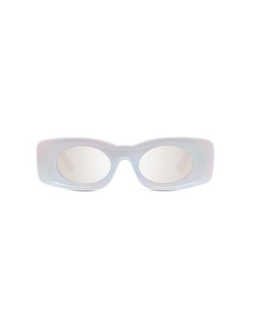 Loewe White Rectangular Frame Sunglasses