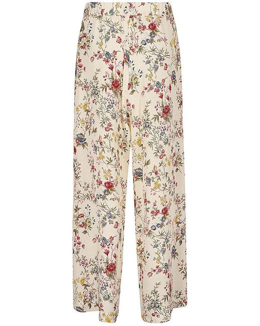 Weekend by Maxmara Natural All-over Printed Wide Leg Trousers