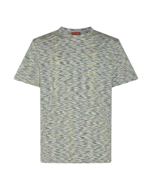 Missoni Gray Striped Crewneck T-shirt for men