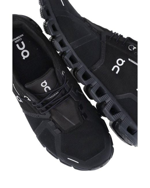 On Shoes Black Cloud 5 Lace-Up Sneakers