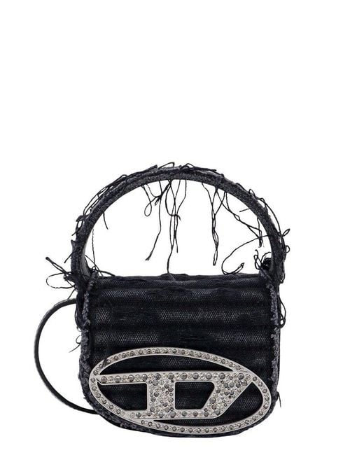 DIESEL Black 1dr Xs Embellished Distressed Mini Tote Bag