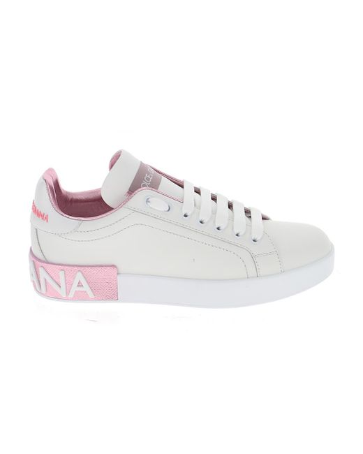 dolce & gabbana portofino leather sneakers