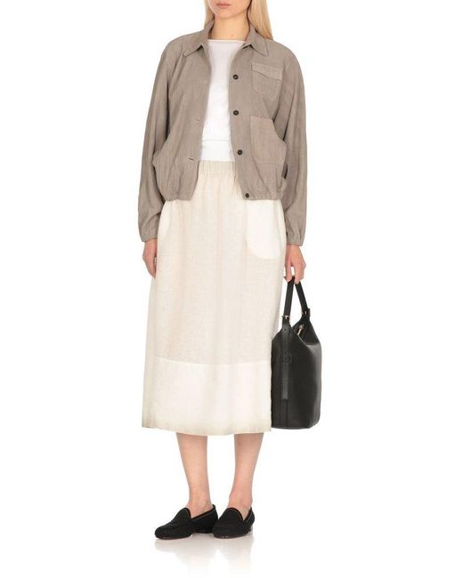 Fabiana Filippi Natural Pleated Bomber Jacket