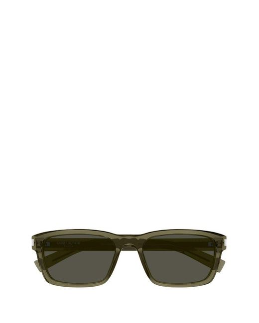 Saint Laurent Green Rectangle Frame Sunglasses for men