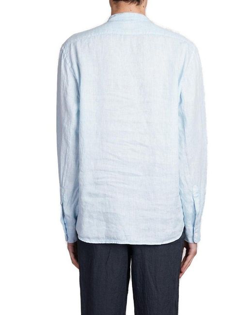 Aspesi Blue Long Sleeved Buttoned Shirt for men
