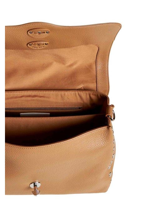 Zanellato Brown Postina Daily Twist-lock Medium Tote Bag