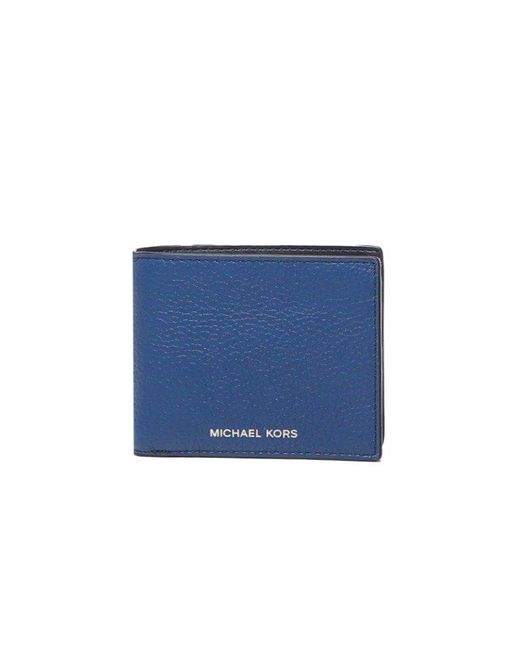 MICHAEL Michael Kors Blue Logo Printed Bi-fold Wallet for men