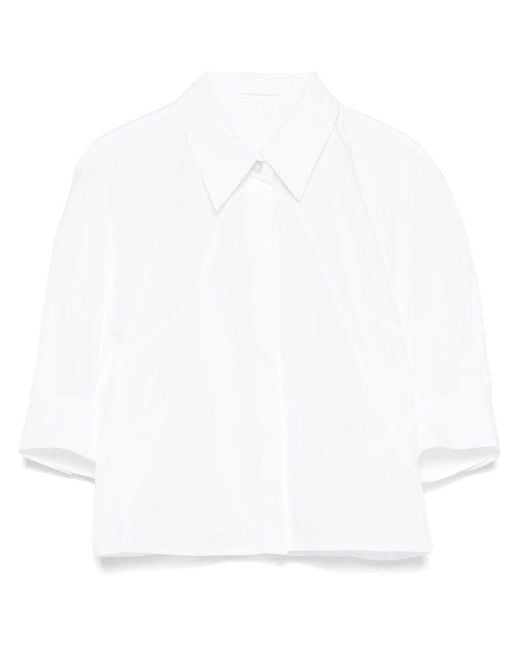 Helmut Lang White Button-Up Sweater