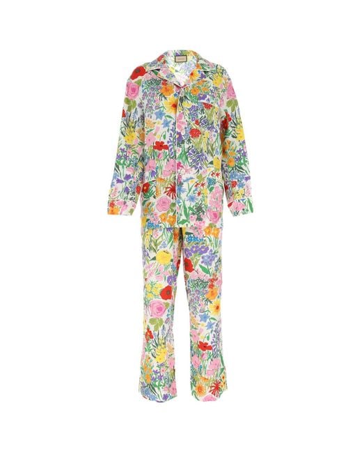Gucci Multicolor Printed Silk Pyjama Jumpsuit Nd