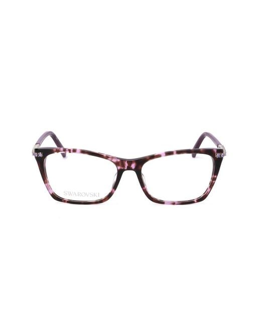 Swarovski Black Rectangle Frame Glasses