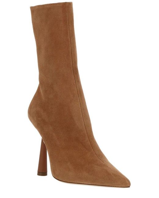 Gia Borghini Brown Pointed-toe Ankle Boots