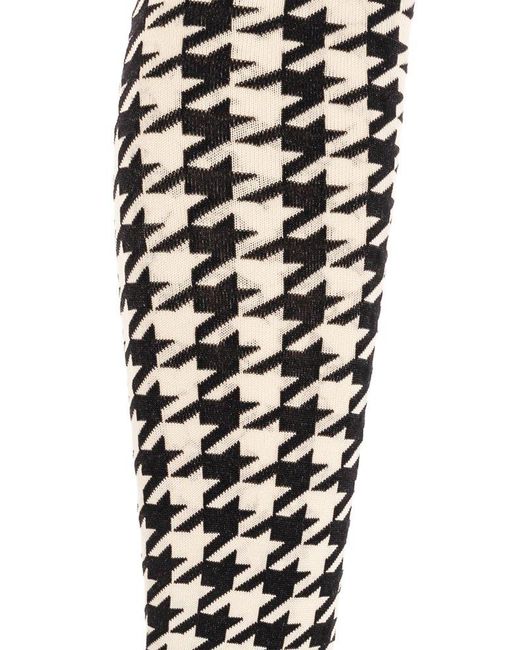Burberry White Houndstooth Tights,