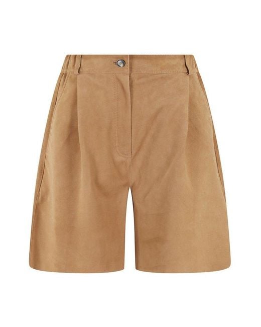 Tela Natural Pleated Tailored Shorts