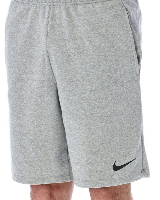 Nike Gray Dry Dri-fit Fleece Fitness Shorts for men