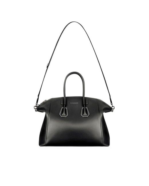Givenchy Black Small Antigona Sport Bag In Leather With Metallic Details