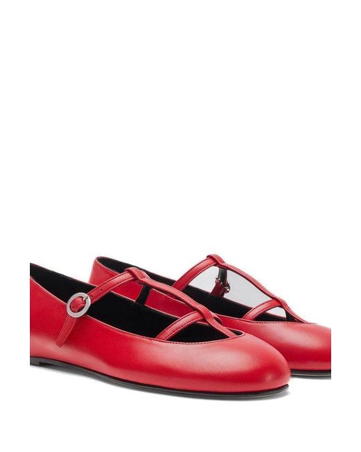 Scarosso Red Linda I Round-Toe Ballerina Shoes