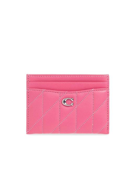 COACH Pink Card Case With Logo