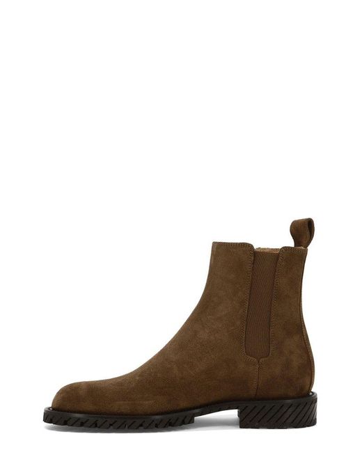 Off-White c/o Virgil Abloh Brown Zip Detailed Ankle Boots for men