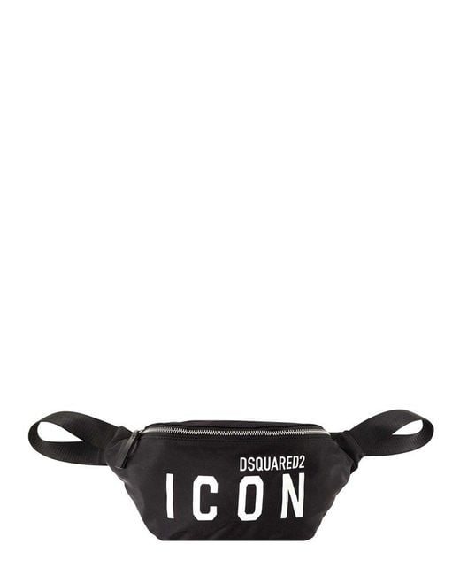 DSquared² Icon Logo Printed Belt Bag in Black for Men | Lyst UK