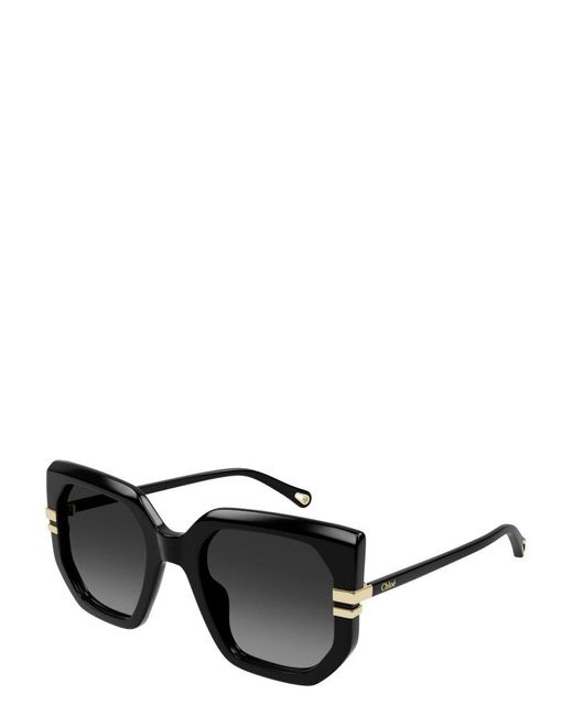Chloé Black Oversized Square Frame Sunglasses